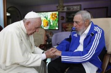 The pope with Fidel Castro during a visit to Havana in September 2015.