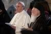 Francis and Ecumenical Patriarch Bartholomew I embraced one another